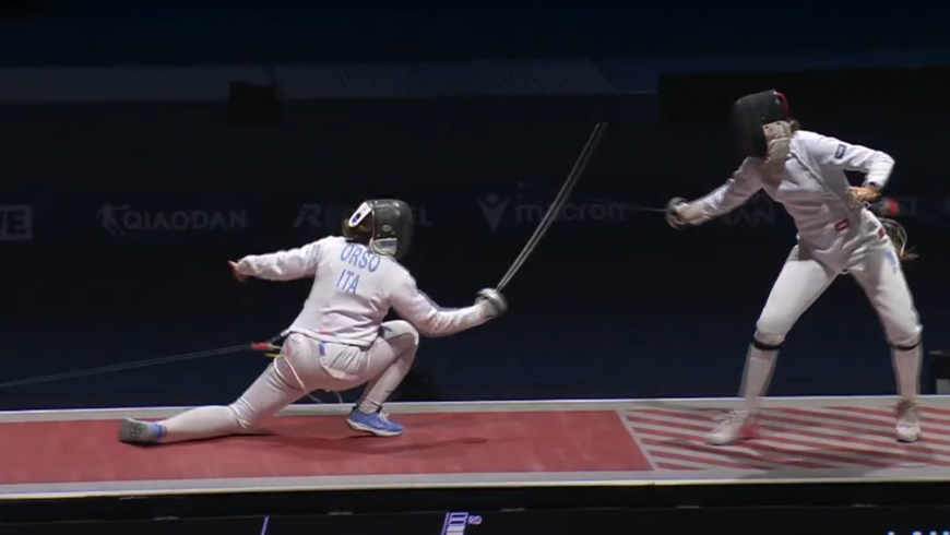 Eleonora Orso in azione durante la finale
